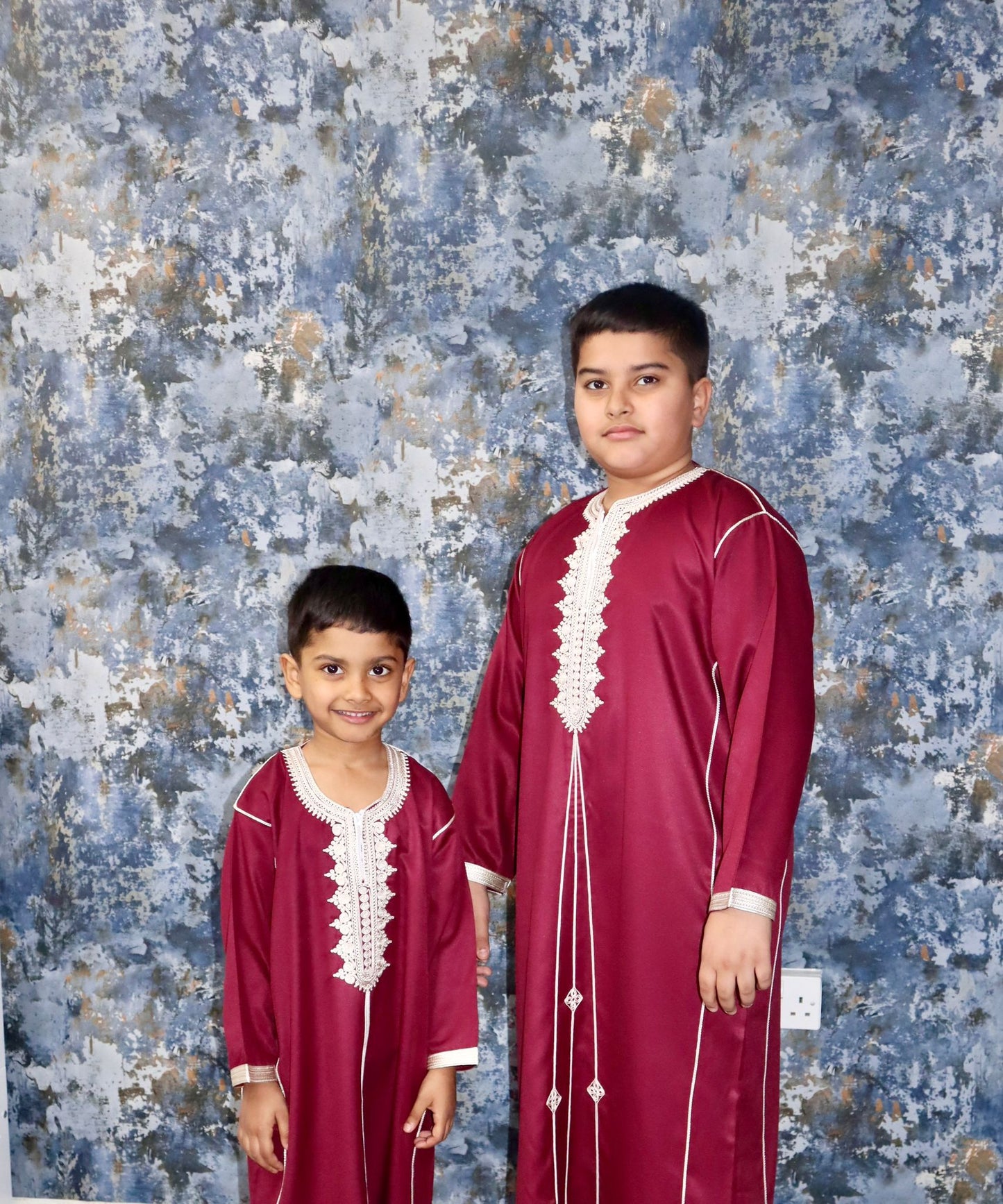 Boys Thobe - Maroon with gold contrast stitching 50% OFF
