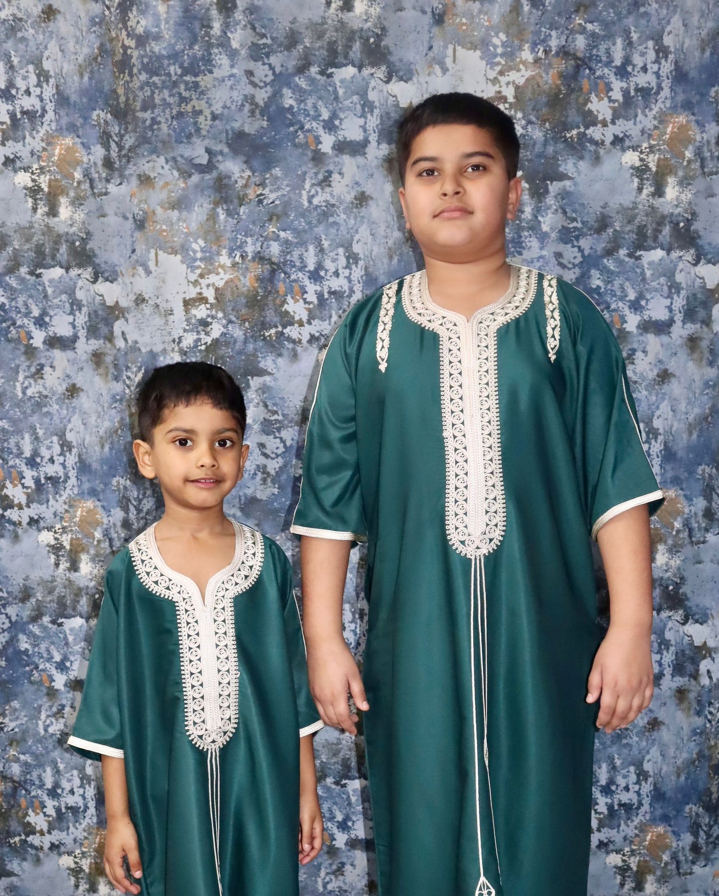 Boys Gandoura - Forest Green with Gold stitching